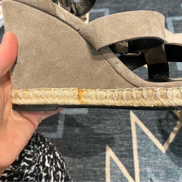 Balenciaga Grey Suede Espadrille Wedge Sandals 8 - Picture 9 of 9